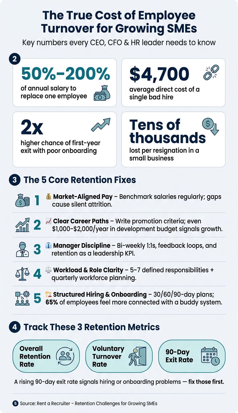 Retention Challenges for Growing SMEs: Solutions | Rent a Recruiter 6a5589e321d1dee3314bc469-1783991934241 Retention Challenges for Growing SMEs: Solutions